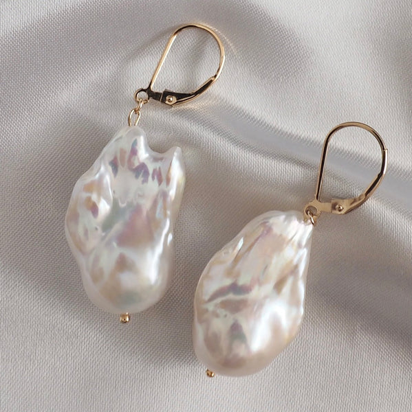14kgf special baroque  fresh water french hook ピアス イヤリング - hikari pearl.