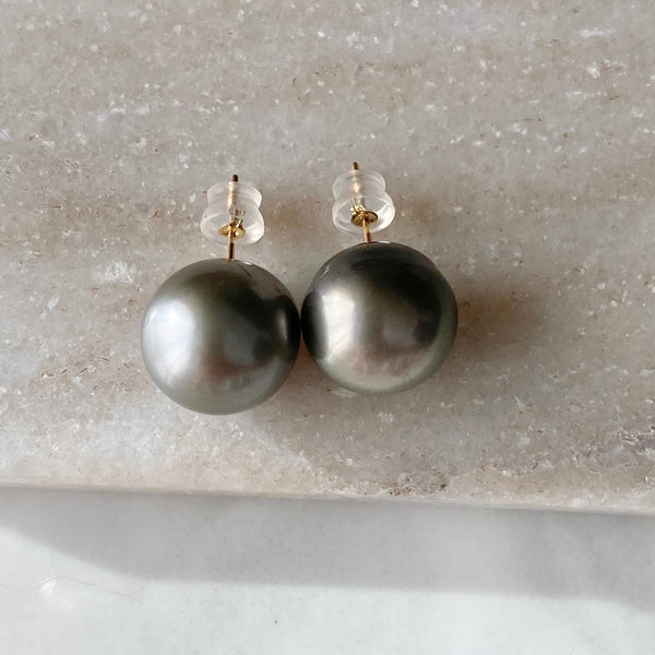 一点もの k18 tahiti  pearl ピアス - hikari pearl.