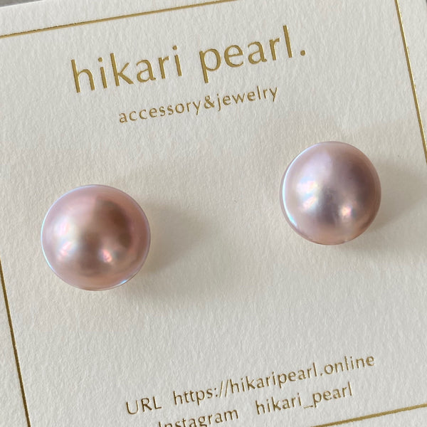 hémisphère rose  nudeピアス イヤリング - hikari pearl.