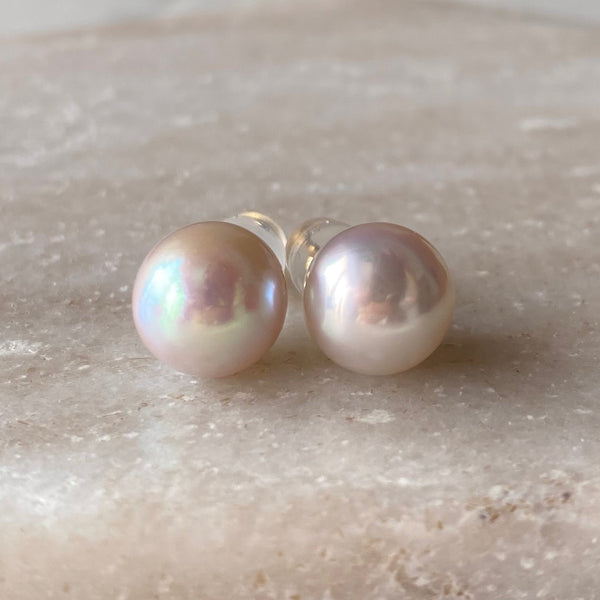 一点もの k18 Akoya  pearl nudeピアス - hikari pearl.