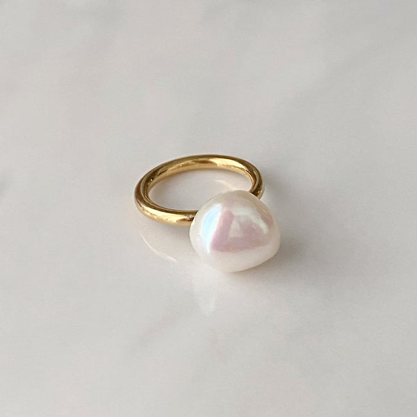semi baroque white ring セミオーダー - hikari pearl.