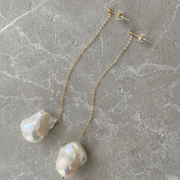 special oyster baroque  pearl long ピアス イヤリング - hikari pearl.