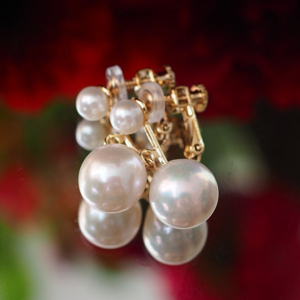 teardrop  double  pearl ピアス イヤリング - hikari pearl.