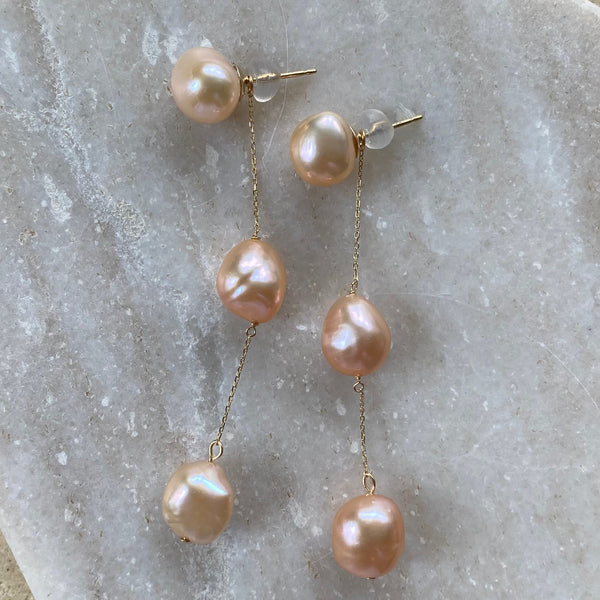 No.7 station  pearl long weddingピアス イヤリング - hikari pearl.