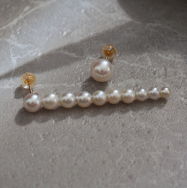 Gradation  pearl iline asymmetry ピアス イヤリング - hikari pearl.