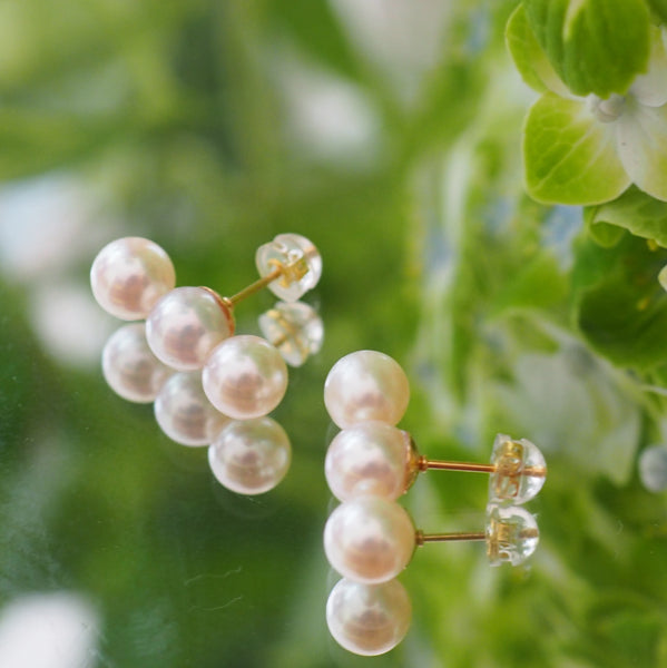 3  pearl Fresh water  ピアス イヤリング - hikari pearl.