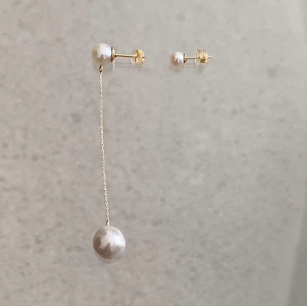 Fresh water  pearl asymmetry イヤーカフ ピアス イヤリング - hikari pearl.