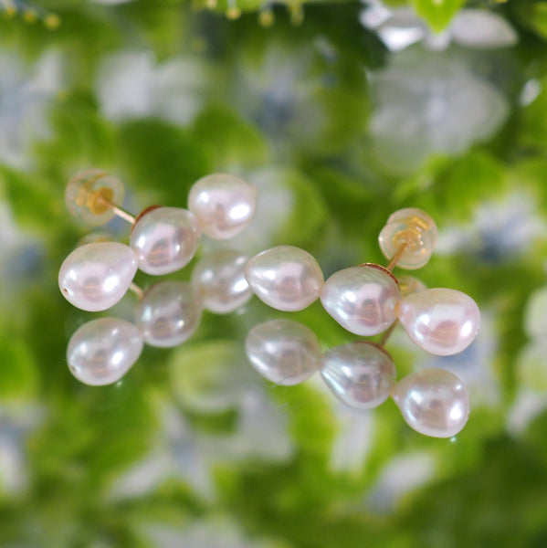 3 pearls teardrop ピアス イヤリング - hikari pearl.