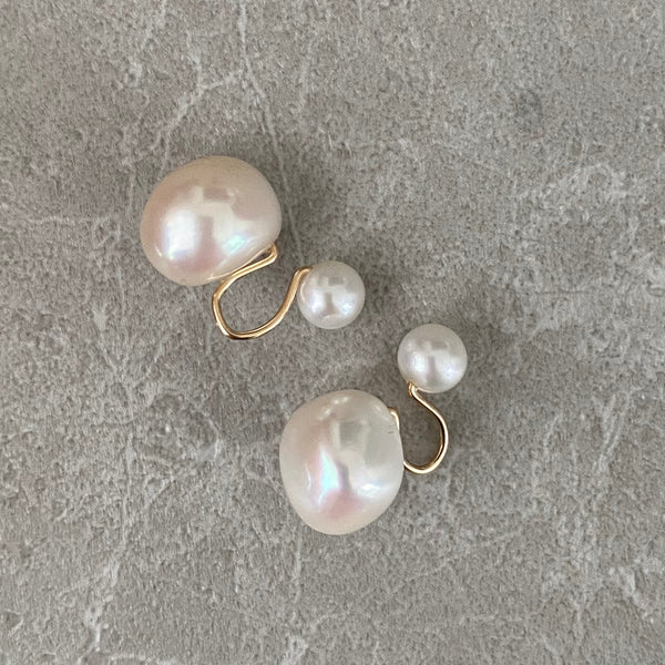 kobore  pearl nudeピアス見え イヤリング - hikari pearl.