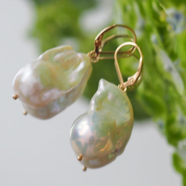 14kgf special baroque  fresh water french hook ピアス イヤリング - hikari pearl.