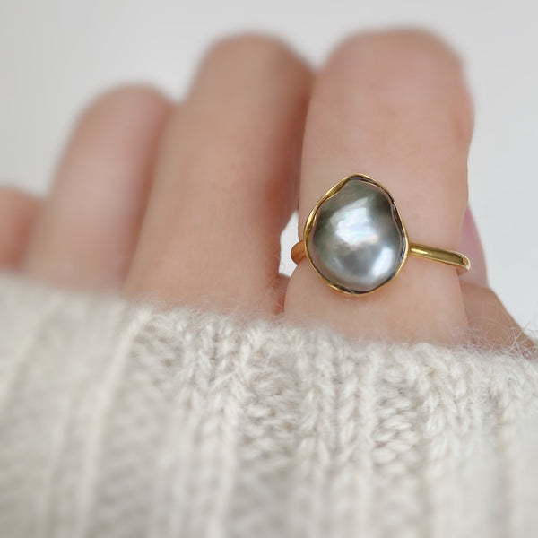 一点もの tahiti  keshi pearl ring No.28 - hikari pearl.