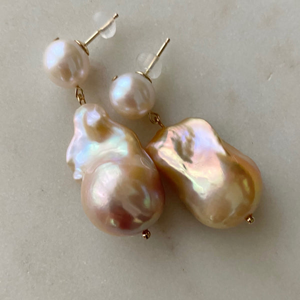egg natural oyster baroque weddingピアス イヤリング - hikari pearl.