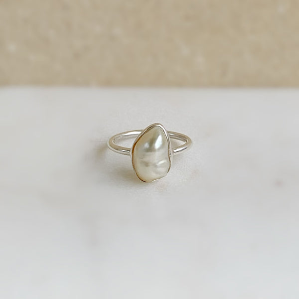 一点もの south sea keshi pearl ring No.25 - hikari pearl.