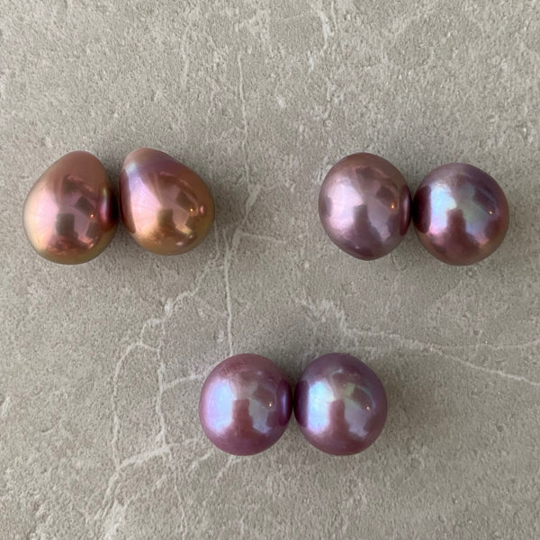 k18 high quality baroque  pearl natural color ピアス イヤリング - hikari pearl.