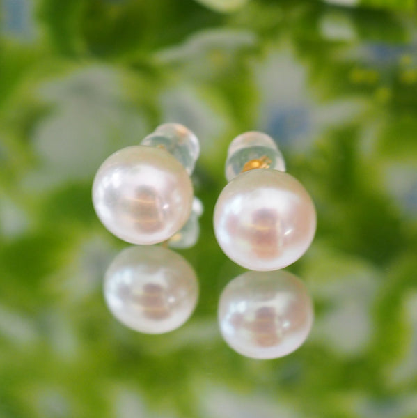 14kgf  Fresh water button  pearl ピアス - hikari pearl.