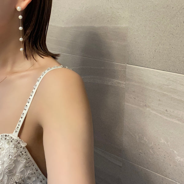 No.2 station pearl long weddingピアス イヤリング - hikari pearl.