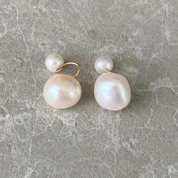 kobore  pearl nudeピアス見え イヤリング - hikari pearl.