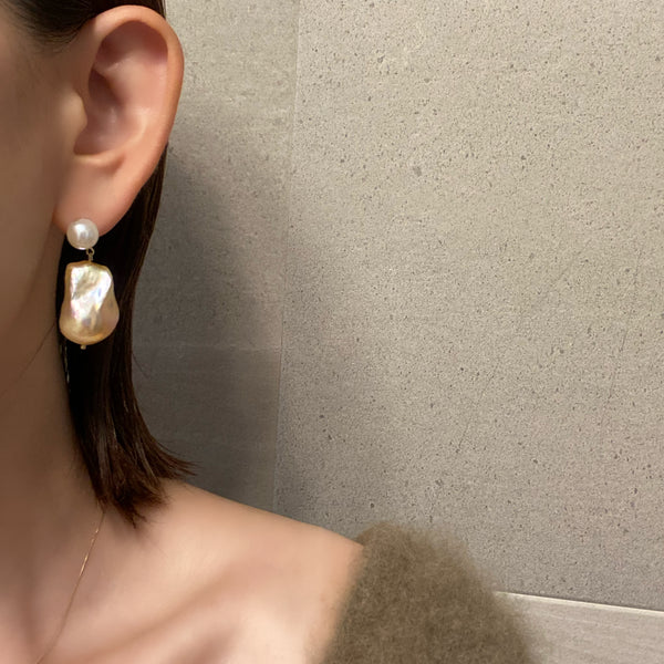 egg natural oyster baroque weddingピアス イヤリング - hikari pearl.