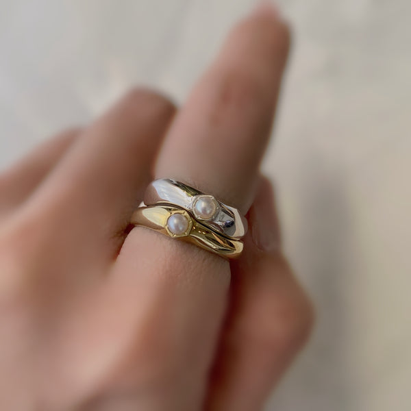 幸せのお守りリング hexagon ring - hikari pearl.