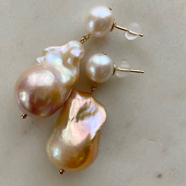 egg natural oyster baroque weddingピアス イヤリング - hikari pearl.