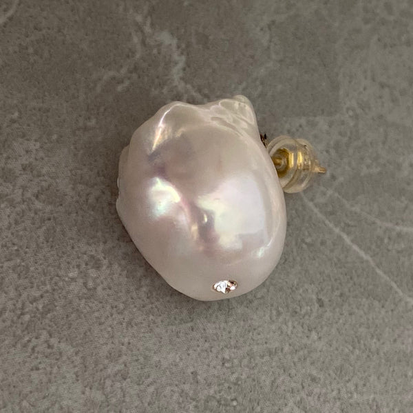 oyster baroque  crystal nudeピアス イヤリング - hikari pearl.