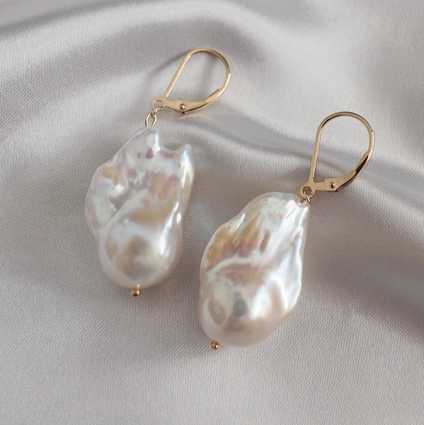 14kgf special baroque  fresh water french hook ピアス イヤリング - hikari pearl.