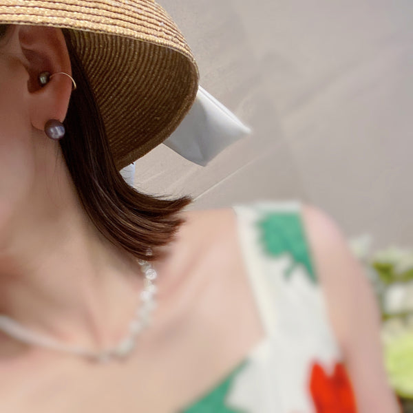 natural color  purple pink ピアス イヤリング - hikari pearl.