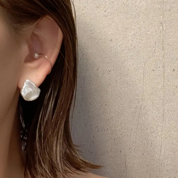 Fresh water Baroque double  pearl イヤーカフ リング - hikari pearl.