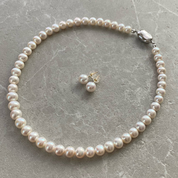 Fresh water  pearl occasion set ピアス イヤリング ネックレス - hikari pearl.