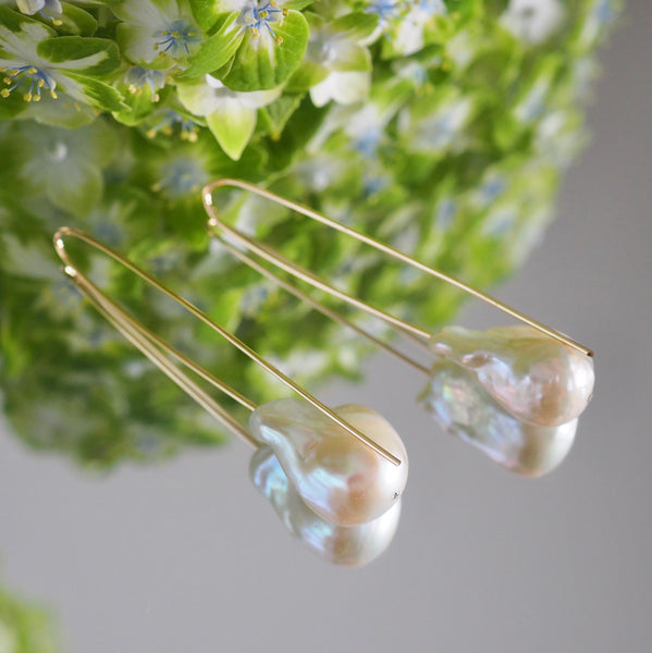 special baroque  pearl long hook ピアス - hikari pearl.