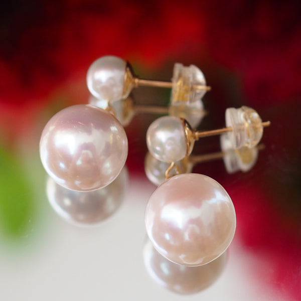 teardrop  double  pearl ピアス イヤリング - hikari pearl.
