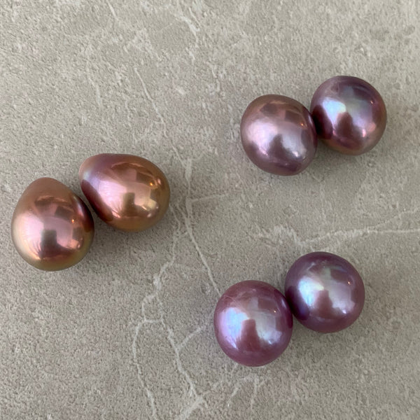 k18 high quality baroque  pearl natural color ピアス イヤリング - hikari pearl.