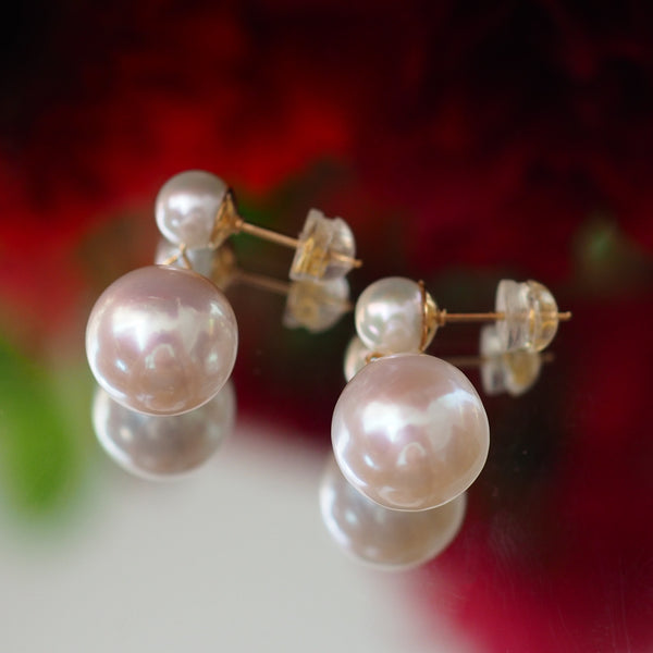 teardrop  double  pearl ピアス イヤリング - hikari pearl.