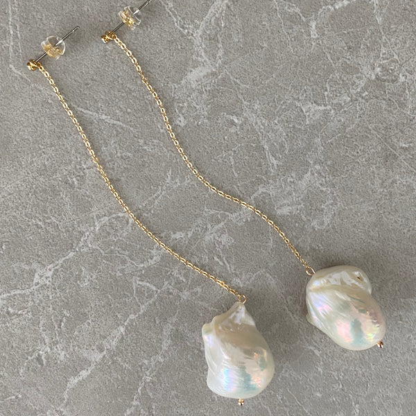 special oyster baroque  pearl long ピアス イヤリング - hikari pearl.