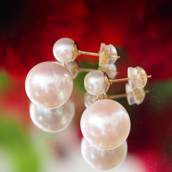 teardrop  double  pearl ピアス イヤリング - hikari pearl.