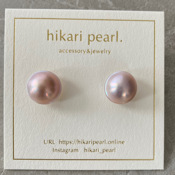 hémisphère rose  nudeピアス イヤリング - hikari pearl.