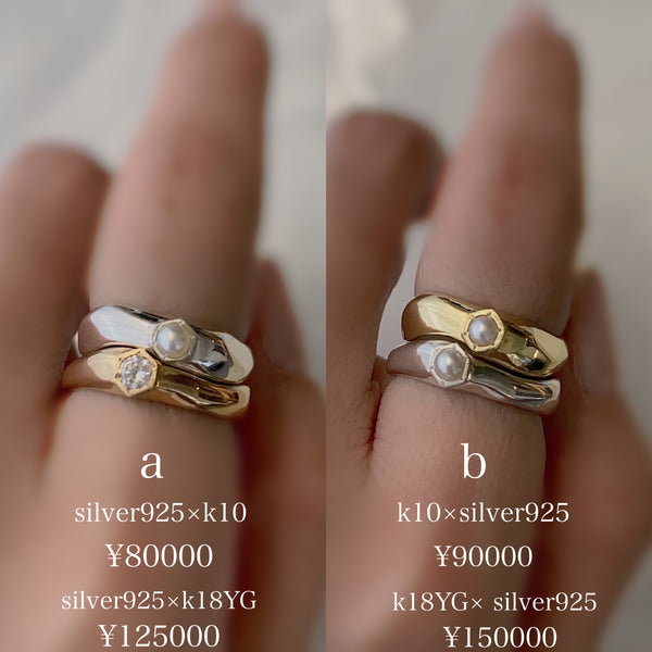 幸せのお守りリング hexagon ring - hikari pearl.