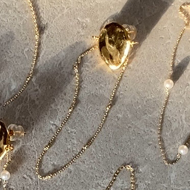 petal dot chain balançoire ピアス イヤリング - hikari pearl.
