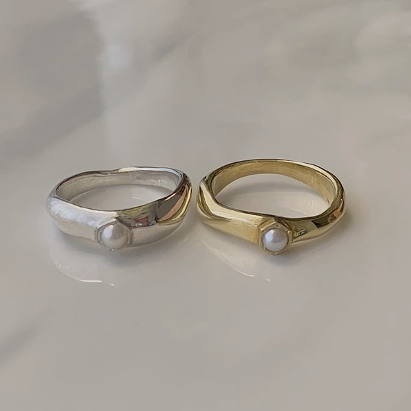 幸せのお守りリング hexagon ring - hikari pearl.