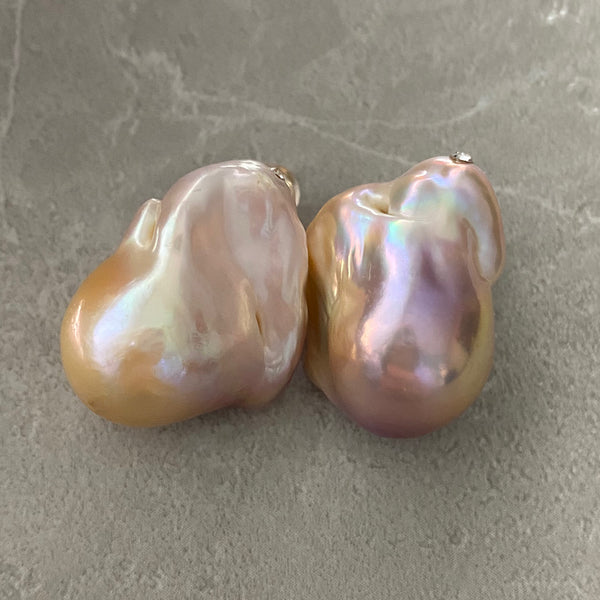 natural color baroque  pearl crystal nudeピアス イヤリング - hikari pearl.