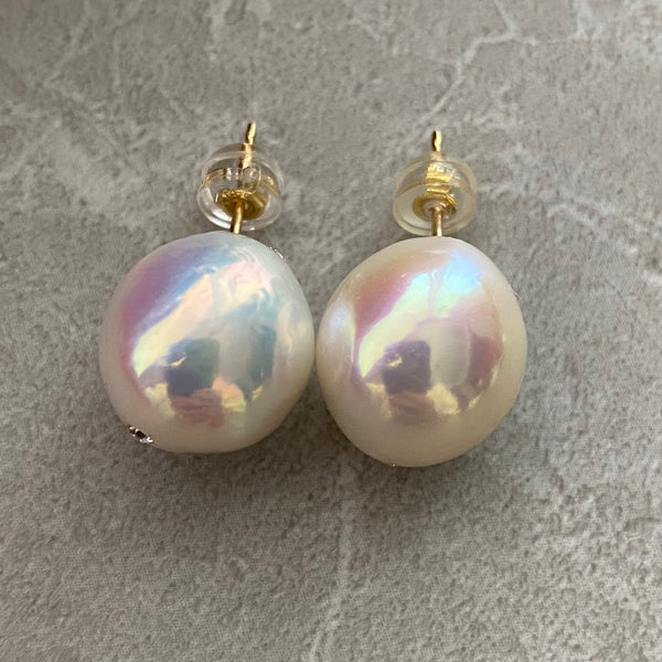 drop rainbow  pearl nudeピアス イヤリング - hikari pearl.