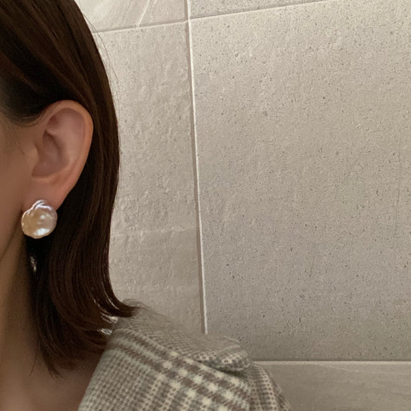 natural color petal  pearl nudeピアス イヤリング - hikari pearl.