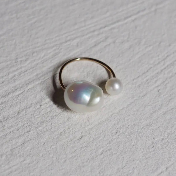 Fresh water Baroque double  pearl イヤーカフ リング - hikari pearl.