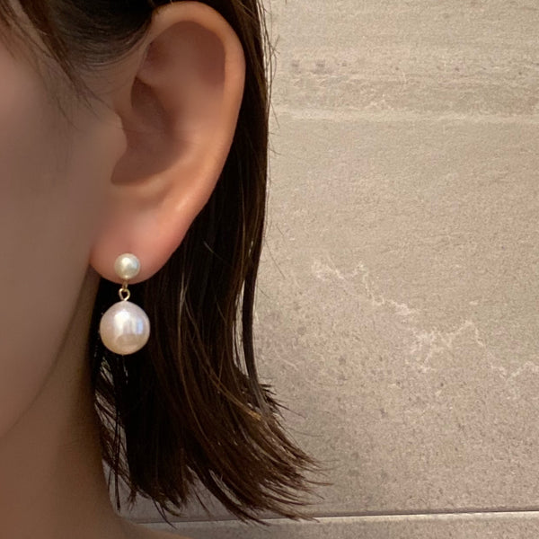 teardrop  double  pearl ピアス イヤリング - hikari pearl.