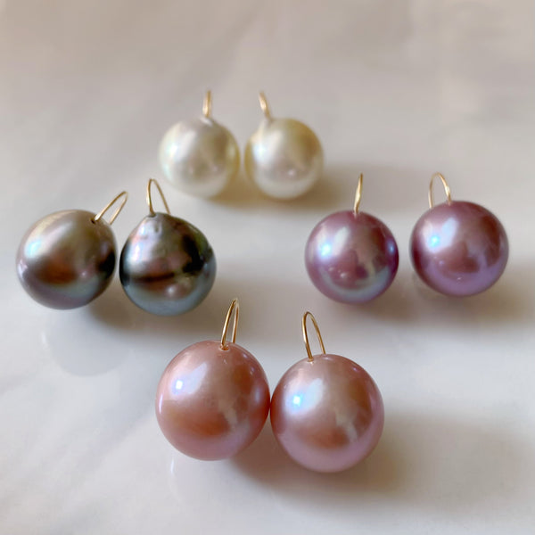 一点もの k18 purple pearl  ピアス