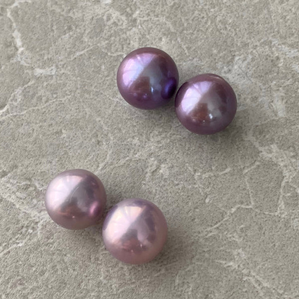 natural color  purple pink ピアス イヤリング - hikari pearl.