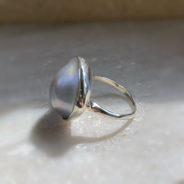 一点もの mabe pearl  17mm  ring No.5 - hikari pearl.