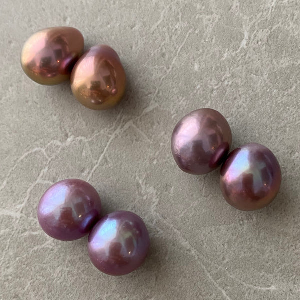 k18 high quality baroque  pearl natural color ピアス イヤリング - hikari pearl.