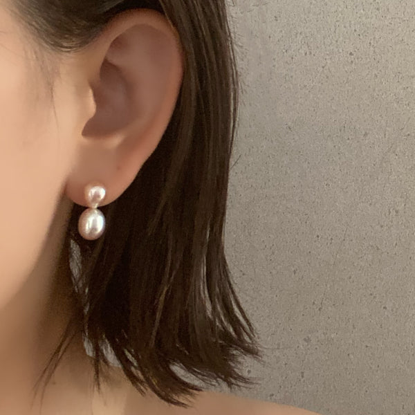 happy dragee twin  pearl ピアス イヤリング - hikari pearl.