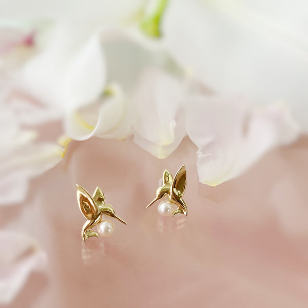 k10 Colibri motif  pearl ピアス イヤリング - hikari pearl.